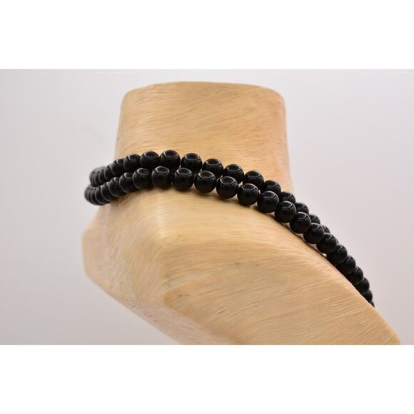 KJL Avon Necklace Collar White Rose Black Beaded Gold Tone Crystal Signed 9A - Picture 9 of 12